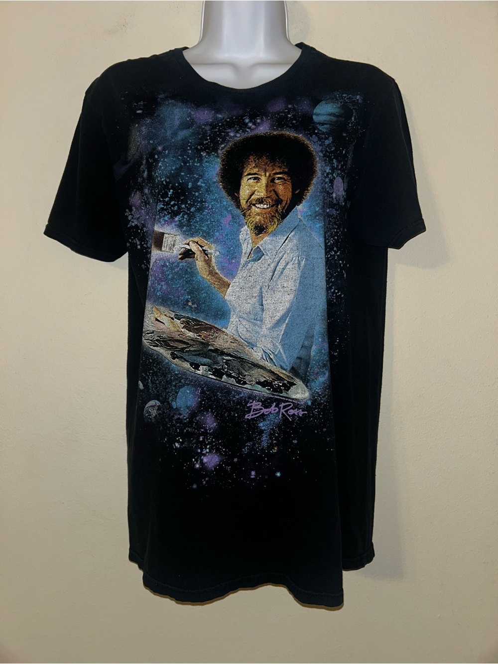 Bob Ross Men's Black Graphic Tee